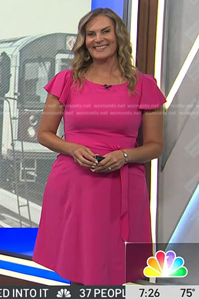 Emily's pink tie waist dress on Today