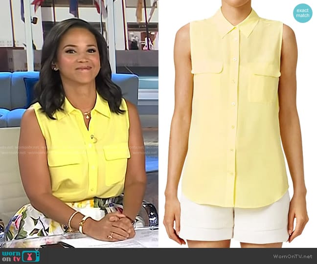 Equipment Slim Signature Shirt worn by Laura Jarrett on Today