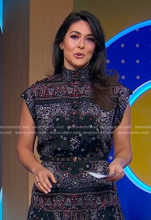 Erielle’s black bandana print dress on Good Morning America