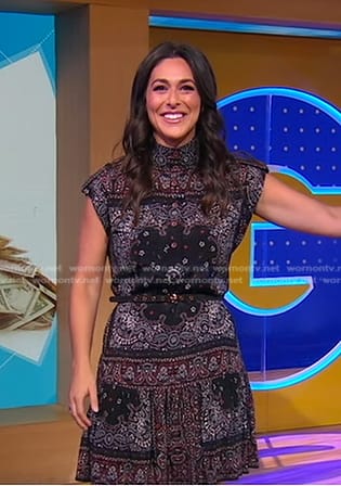 Erielle’s black bandana print dress on Good Morning America