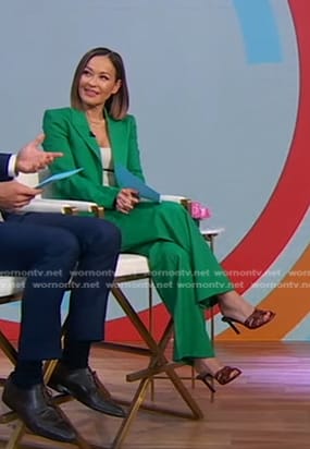 Eva's brown heel sandals on Good Morning America