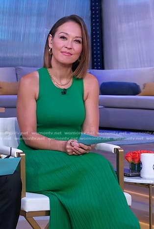 Eva’s green ribbed maxi dress on Good Morning America