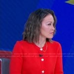 Eva’s red cardigan on Good Morning America