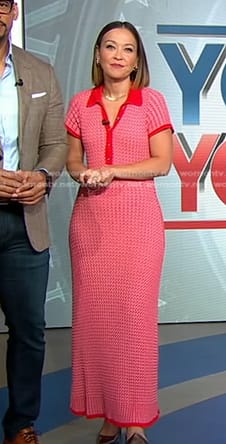 Eva’s red knit polo dress on Good Morning America