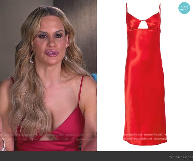 Fleur Du Mal Eco Luxe Keyhole Slip Dress worn by Jackie Goldschneider on The Real Housewives of New Jersey