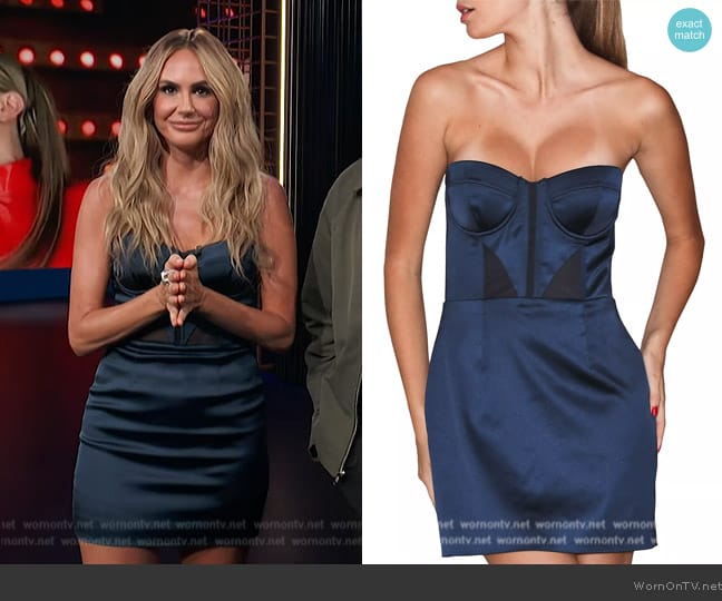 Fleur du Mal Satin Bustier Minidress worn by Keltie Knight on E! News