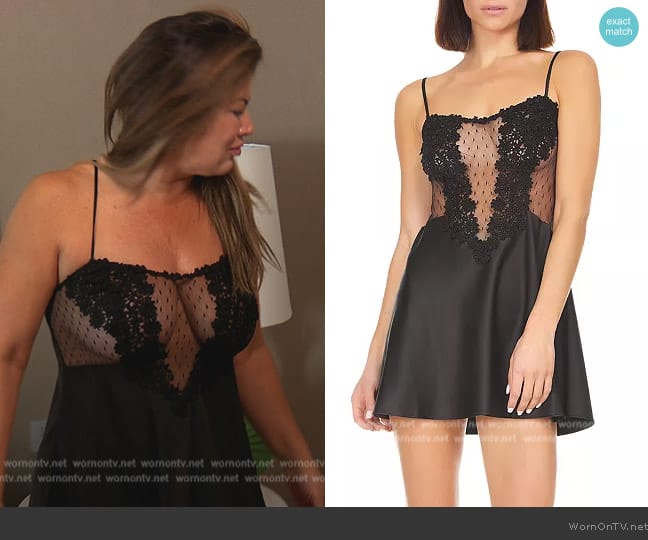 Flora Nikrooz Showstopper Charmeuse Chemise worn by Emily Simpson on The Real Housewives of Orange County