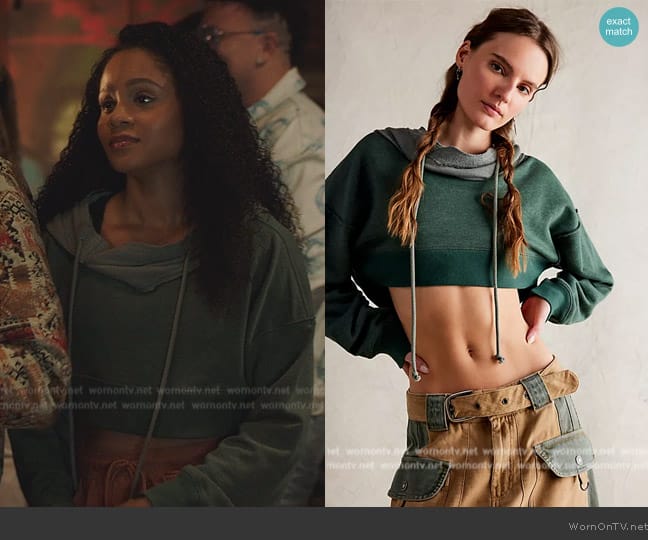 Free People Charmed Sweatshirt worn by Simone (Geffri Hightower) on All American Homecoming