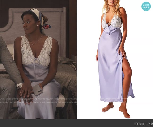 Free People Country Side Lace Trim Slip worn by Vivian Banks (Cassandra Freeman) on Bel-Air