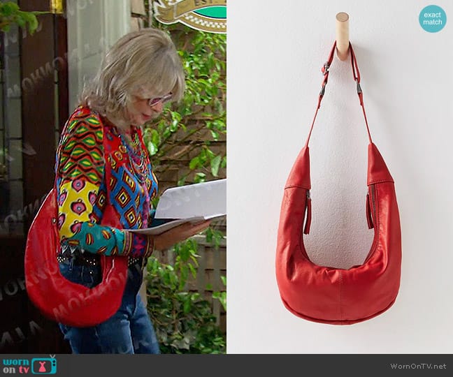 Free People Idle Hands Sling in Red Lip worn by Hattie Adams (Deidre Hall) on Days of our Lives