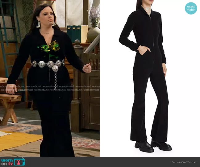 Lou’s black corduroy jumpsuit on Bunkd