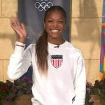 Gabby Thomas’s white USA sweatshirt on Today