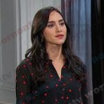 Gabi’s black heart blouse on Days of our Lives