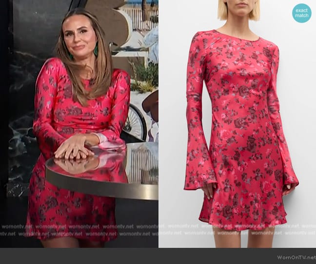 Ganni Satin Mini Dress worn by Keltie Knight on E! News