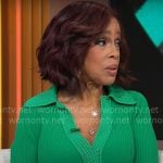 Gayle King’s green collared dress on CBS Mornings