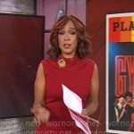 Gayle’s red high neck dress on CBS This Morning