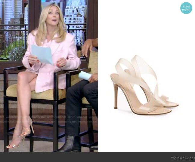 Metropolis Stiletto Sandals by Gianvito Rossi worn by Jane Krakowski on Live with Kelly and Mark