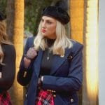 Gina’s navy gold button blazer on The Real Housewives of Orange County