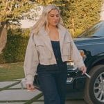 Gina’s gray cropped jacket and pants on The Real Housewives of Orange County