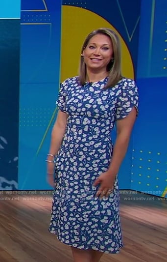 Ginger's blue floral dress on Good Morning America