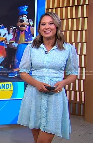Ginger's blue floral shirtdress on Good Morning America