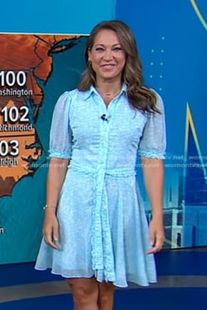 Ginger's blue floral shirtdress on Good Morning America