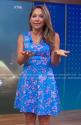 Ginger's blue floral flare dress on Good Morning America