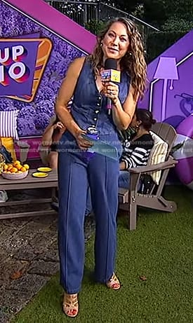 Ginger’s denim vest and jeans on Good Morning America