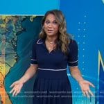 Ginger’s navy contrast trim polo dress on Good Morning America