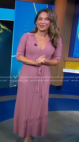 Ginger's pink collared knit dress on Good Morning America