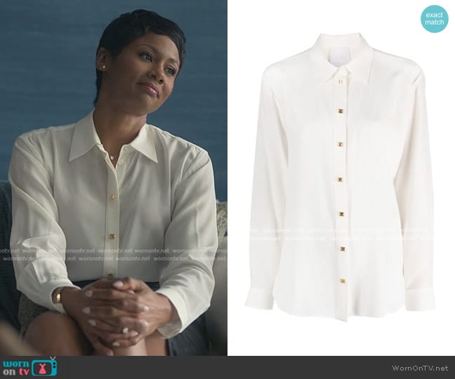 Givenchy Long-sleeve Silk Shirt worn by Jax Stewart (Emayatzy Corinealdi) on Reasonable Doubt