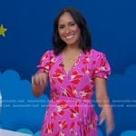 Grace Bastidas’s pink floral wrap dress on Good Morning America