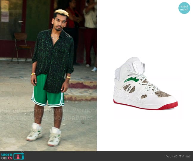 Gucci High Top Basket Sneakers worn by Dionysus (Nabhaan Rizwan) on Kaos