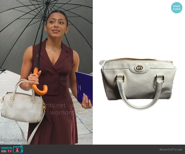 Gucci Vintage micro monogram handbag worn by Jade Shenker on Owning Manhattan