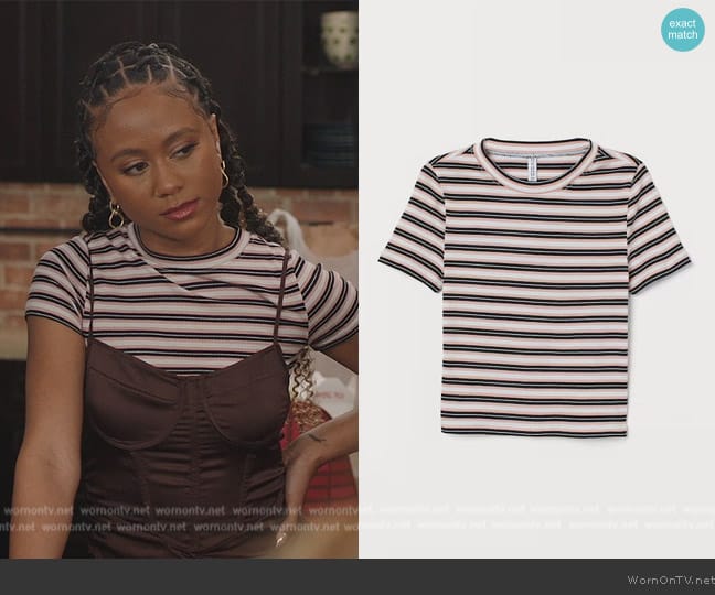 H&M Rib Knit Top worn by Keisha (Netta Walker) on All American Homecoming