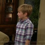 Harrison’s plaid button down shirt on The Young and the Restless