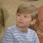 Harrison’s blue striped t-shirt on The Young and the Restless