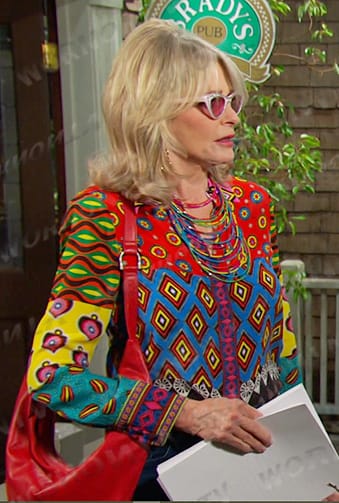 Hattie's mixed print shirt on Days of our Lives