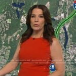 Heather O’Rourke’s red lace-up side dress on Good Morning America