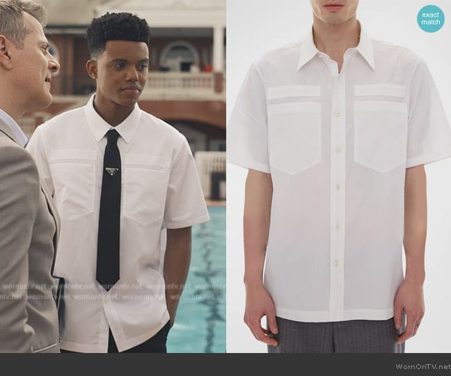 Helmut Lang Utility Button-Down Shirt worn by Will Smith (Jabari Banks) on Bel-Air