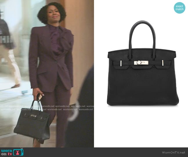 Hermes Togo Birkin in Black worn by Jax Stewart (Emayatzy Corinealdi) on Reasonable Doubt