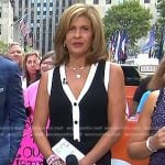 Hoda’s black contrast trim button front dress on Today