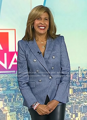 Hoda's blue double breasted blazser on Today