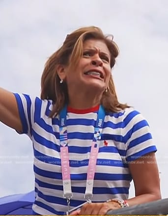 Hoda's blue striped tee on Today