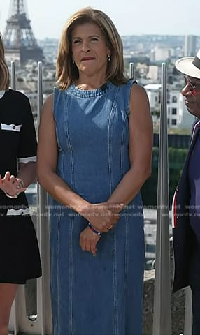 Hoda's sleeveless denim dress on Today