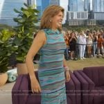 Hoda’s blue stripe knit dress on Today