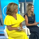 Hoda's brown suede wedge sandals on Today
