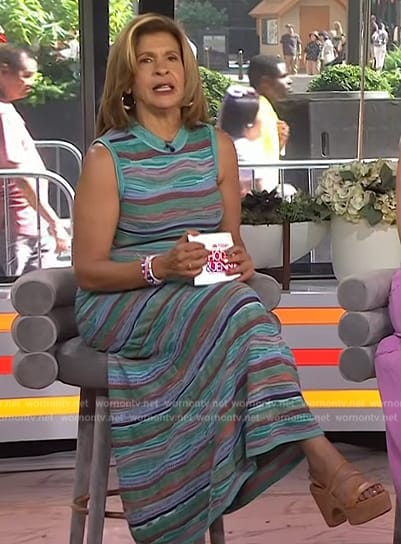 Hoda’s brown leather strappy sandals on Today