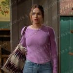 Holly’s pink top and star jeans on Days of our Lives