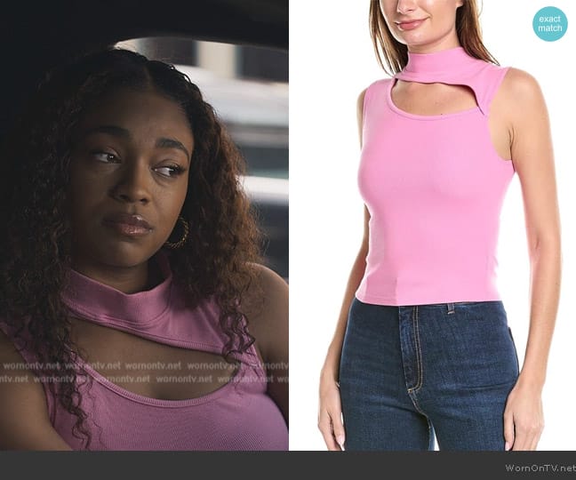 Hudson Mock Kneck Sweater Top worn by Lisa (Simone Joy Jones) on Bel-Air